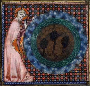 Création du monde. Guiard des Moulins, Bible, Paris 14° s. BNF