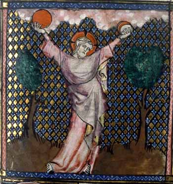 Création du monde. Guiard des Moulins, Bible, Paris 14° s. BNF