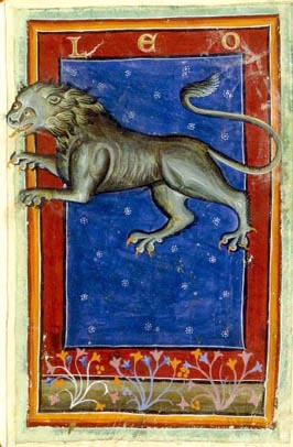 Le Lion. Georgius Zothorus, Liberus astrologiae, Sicile,13° s. Coll. BNF.